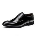 thumbnail image 4 of Tawop Dress Shoes for Men Faux Leather Casual Dress Shoes Comfy Business Soft Sole Loafer Black Size:5.5, 4 of 9