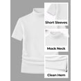 thumbnail image 4 of URBAN BUCK Short Sleeve Mock Turtle Neck Shirt Men Slim Fit Mock Neck Sweatshirt - Casual Ribbed Turtlenecks Sweater Murphy White Men T Shirt-XL, 4 of 7