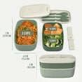 thumbnail image 6 of Bentgo Classic - Adult Bento Box, Stackable 3-Compartment Lunch Box with Removable Utensil Set and Sealing Strap, BPA-Free, Food Container Ideal for Meal Prep, Work, and On the Go (Khaki Green), 6 of 7