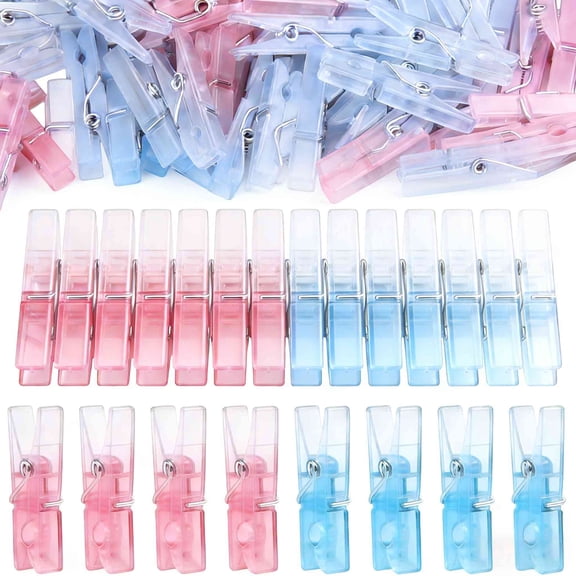 100Pcs Baby Shower Clothespin 1.4" Games Boy Plastic Mini Clothes Pins for Party Decorations, DIY Crafts(Multicolor)