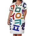 thumbnail image 2 of Vestido holgado colorido con bolsillos para mujer traje de hada con alfabeto coreano Hangul consonantes verano, 2 of 6