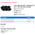 thumbnail image 2 of Lower Intake Manifold - Compatible with 2011 - 2019 Jeep Grand Cherokee 2012 2013 2014 2015 2016 2017 2018, 2 of 2
