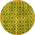 thumbnail image 1 of Ahgly Company Machine Washable Indoor Round Persian Yellow Traditional Area Rugs, 6' Round, 1 of 4