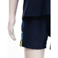 thumbnail image 6 of YEAHDOR Boys Camouflage Print Swimsuit Tweens Swimming T-Shirt with Shorts Beachwear Swimwear Navy Blue& Yellow 6-7, 6 of 7