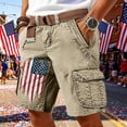 thumbnail image 2 of VeFlora 250 Anniversary USA Shorts Men American Flag Patriotic Cargo Shorts with Multi Pockets 1776-2026 Vintage Cargo Short (Beige/L), 2 of 4