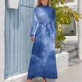thumbnail image 4 of Blue Cloudy Sky Texture Women's Long Dress Long Sleeves Dress Vintage Dresses Party Maxi Dress High Waist Dress, 4 of 4