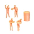thumbnail image 4 of 10 Uds. Mini personas pequeñas sin pintar 1:64 con paisaje de construcción de barril de, 4 of 9