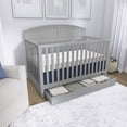 thumbnail image 2 of Dream On Me Storybrooke 5 in 1 Convertible Crib with Under Drawer, Pebble Gray, 2 of 8