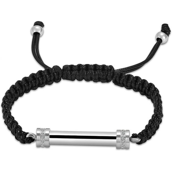 Cylinder Cremation Jewelry Urn Bracelet for Ashes for Women Men Cremation Leather Urn Bracelet Bangle for Ashes for Human