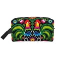 thumbnail image 2 of Uemuo Roosters and Flowers Pattern Portable Toiletry Bags with Handle, Waterproof travel Make up Bags for Women, Large Capacity Travel Cosmetic Bags, 2 of 9