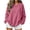 Pink, variant on SBYOJLPB Women's Long Sleeve Tops Ribbed Solid-Color Crew Neck Winter Casual Top