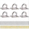 thumbnail image 1 of 6pcs Stainless Steel Oblong Pad Eye Plate Hook M6, Ceiling Hooks Hammock Swing Hook, Accessories For Yoga Training For Climbing Sport And Home, 1 of 3