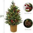 Christmas Tree 2FT Pre-Lit Mini Artificial Cedar Pine Xmas Tree ...