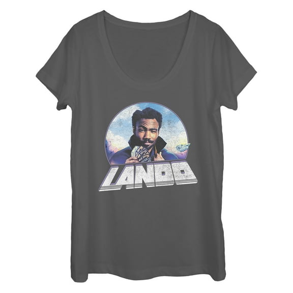 Women's Solo: A Star Wars Story Lando Cards Scoop Neck Charcoal X Large