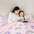 thumbnail image 5 of Homewish Kawaii Rainbow 3 Pieces Queen Comforter Set for Teens Boys Girls,Dreamy Princess Ultra Soft Bedding Sets,Cute Gradient Ombre Bedding Comforter Set,Lightweight Room Decor,Reversible, 5 of 8