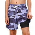 thumbnail image 2 of ATOGUTA Swim Shorts for Boys with Liner Bathing Suits Summer Quick Dry Swimwear Swim Trunks Size 5T-14, Purple, 2 of 6