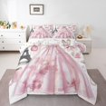 thumbnail image 1 of Ensemble de Literie Rose Mode Robe Girly Tour Eiffel Paris Ensemble de Couette Romantique Thème Maquillage Literie Ensembles de Couette Rose Vif Filles Talons Hauts Noirs Imprimé Insert de Couette Imprimé Parfum Couette Simple, 1 of 6
