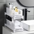 thumbnail image 1 of 2 Tier Under Sink Storage Shelf Sliding Cabinet Basket Pull Out Organizer Drawer Hollow Multifunctional Spice Rack for Kitchen Countertop Pantry Bathroom Office Deskto,A, 1 of 7