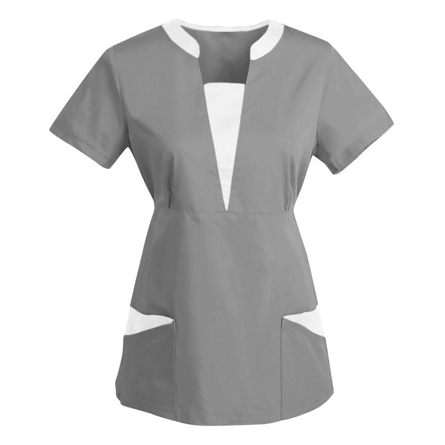 Hyknon Hauts pour Femmes Été Mode Femme Patchwork Col en V Manches Courtes T-Shirt Imprimé Blouse Ample Hauts Pull Doux Polyvalent pour Sortir