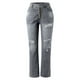 thumbnail image 3 of Gibobby Leggings Termicos Pantalones vaqueros rasgados con cintura pulida, lavados, sueltos, sólidos, a la moda para mujer（Gris， XXL), 3 of 5