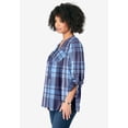 thumbnail image 2 of Roaman's Women's Plus Size Plaid Henley Tunic, 2 of 3