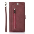thumbnail image 2 of Nalacover Zipper Wallet Case for iPhone 14,360 Protection Luxury PU Leather&Soft TPU Magnetic Buckle Flip Card Pocket Shockproof Cover with Detachable Wrist Strap.For iPhone 14,Winered, 2 of 9
