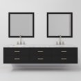 thumbnail image 5 of Castor 84 in W Black Double Bath Vanity, Carrara Marble Top, Faucet Set, and 36 in Mirrors, 5 of 11