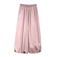 thumbnail image 4 of Lmnyox Wide Leg Pants for Girls Fashion Cute Baggy High Waist Trousers Lightweight Solid Color Workout Pants, 4 of 7