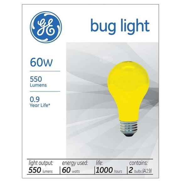 GE Bug Light 60W A19 2PK