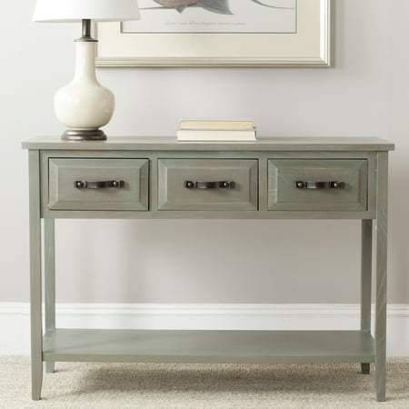 SAFAVIEH Aiden Contemporary Rustic Console Table w/ 3 Drawers French Grey