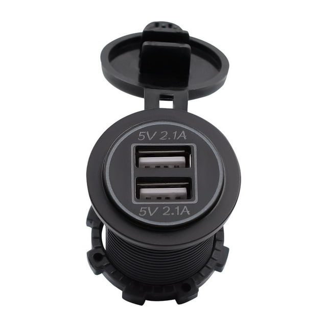 USB Outlet Cigarette Lighter Socket Splitter 5V 4.2A Car Charger Power Outlet Adapter Replacement with Blade Fuse for RV Boat Marine Truck ATV UTV Bus etc