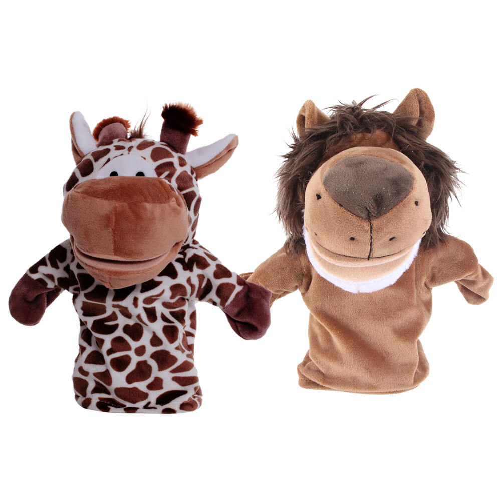 2Pcs Lovely Lion Deer Hand Puppet Plaything Parentchild Interactive