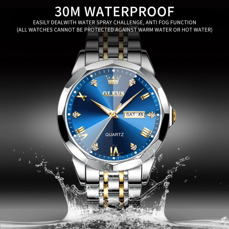 OLEVS Men's Diamond Business Dress Watch Two-Tone photo 6