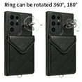 thumbnail image 5 of Dteck for Samsung Galaxy S22 Ultra Case 5G 6.8 inch, Minimalist Wallet Case with Ring Kickstand and Shoulder Strap, Shockproof Stylish Protective Cover for Galaxy S22 Ultra,Black, 5 of 9