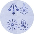 thumbnail image 1 of Ahgly Company Tapis Rond Lavable en Machine Intérieur Transitionnel Bleu Lavande, 6 Pieds Rond, 1 of 7