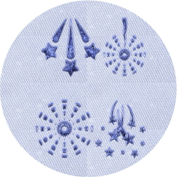 Ahgly Company Machine Washable Indoor Round Transitional Lavender Blue Area Rugs, 5' Round