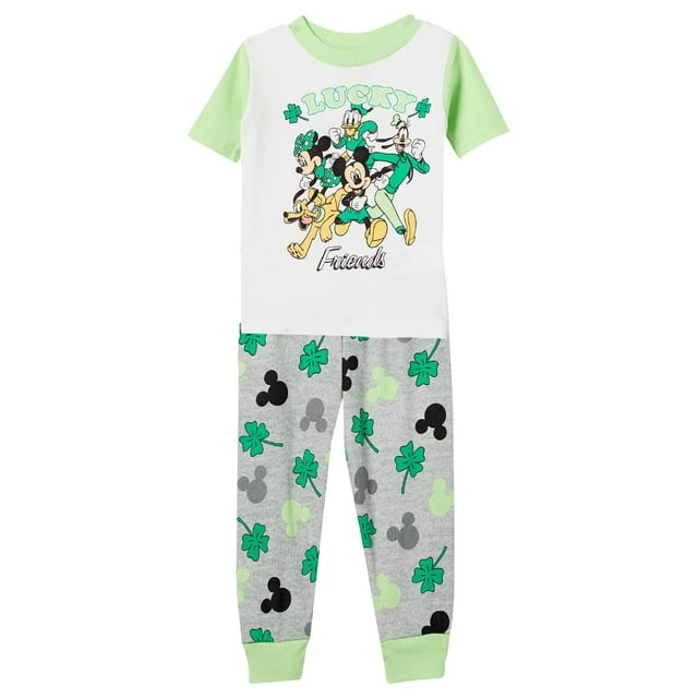 Set de pijama de Mickey Mouse de Disney para niños, 2 piezas, 100% algodón 3T