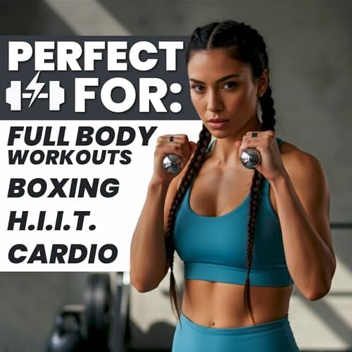 Voylla Cardio Hand Weights. Steel Hand Weights Dumbbell Set with Anti-Slip Silicone Finger Loop for Workout, Fitness, Training for Men and Women. Sold In Pairs. Available in 1lb, 1.5lb and 2lb Sets
