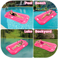 thumbnail image 2 of GVDV Inflatable Tanning Pool Lounger Float, 79" x 47" Large Size Suntan Tub for Adult, Pink, 2 of 6