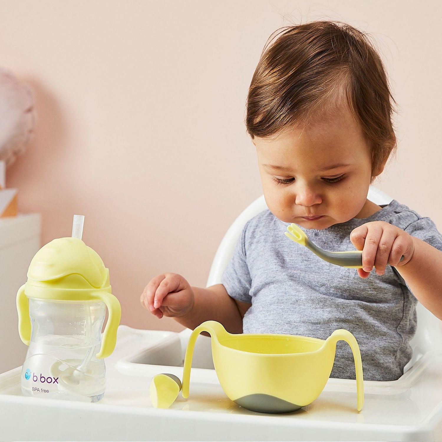 b.box Sippy Cup with Fliptop Straw, Drink from Any Angle | Weighted Straw, Spill Proof, Leak Proof & Easy Grip | BPA Free, Dishwasher Safe | for Babies 6m+ to Toddlers (8 oz), 6 months+