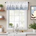 thumbnail image 2 of Eucalyptus Leaf Valance Curtain for Windows Spring Gradient Teal Blue Watercolor Leaves Rod Pocket Curtain Valances Short Window Treatments Panels for Kitchen Bathroom Laundry Basement 42 x 12 Inch, 2 of 9