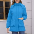 thumbnail image 2 of Raincoat for Women Waterproof with Hood Lightweight Fleece Raincoat for Hiking Trendy Windbreaker Outdoor Rain Jacket, 2 of 7