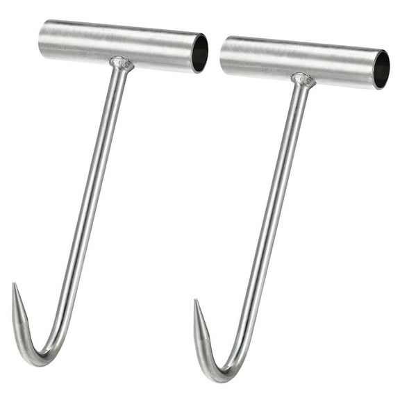 Uxcell 7.5" T-Handle Meat Boning Hook, Iron T Hooks for Butcher Shop 2Pack