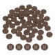 thumbnail image 1 of Uxcell 50pcs Botón de Costura 11mm 4 Agujeros Botones Redondos de Resina para Manualidades, Marrón Oscuro, 1 of 6