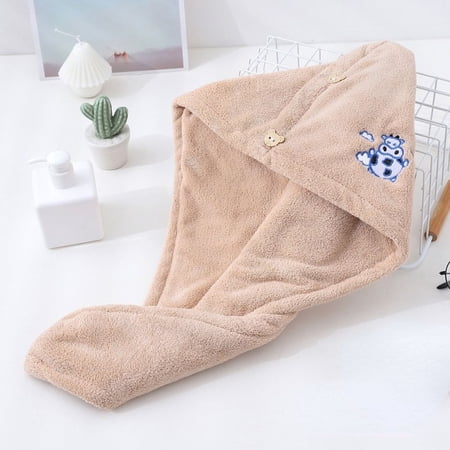 Cute Coral Fleece Bathroom Strong Absorbent Quick Drying Time Saving Rapid Drying Towel Dry Hair Cap Bath Warp Cap Shower Cap 04