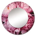 thumbnail image 2 of Designart "Captivating Pink and Green Peony II" Floral Pink Large Round Mirror - Round Mirror Wall Décor - Cottage Round Printed Mirror 29" x 29" Inch, 2 of 5