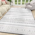 thumbnail image 3 of 5x7 Washable Area Rug Non-Slip Low Profile Soft Boho Distressed Rug for Living Room, Bedroom, Dining Room, Office, Beige, 3 of 13