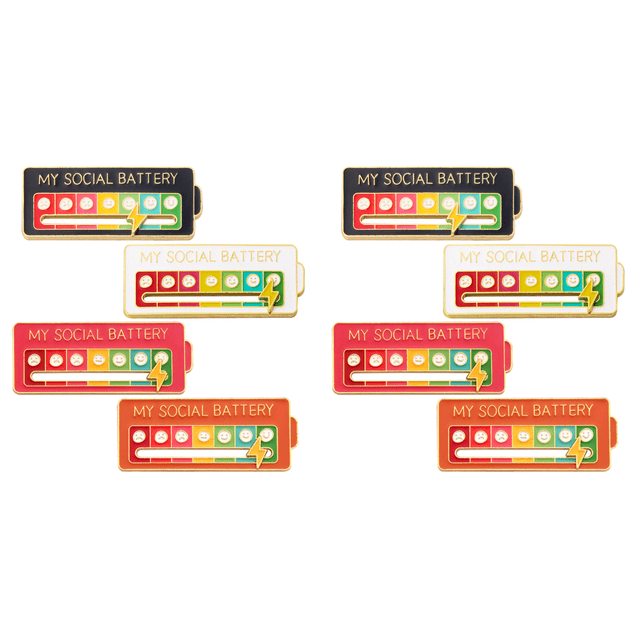 Broche Esmalte My Social Battery 7 Moods Lapel Pins (4 Piezas)