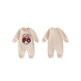 thumbnail image 2 of BemeyourBBs Baby Boy Spring Fall Winter Clothes Newborn Baby Boys Hospital Going Home Outfit One Piece Romper A Little Driver is Here Letters Tractor Printed Long Sleeve Jumpsuit Bodysuit, 2 of 9
