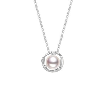 Vintage Pearl Necklace for Women – Elegant Geometric Circle Pendant Collarbone Chain
